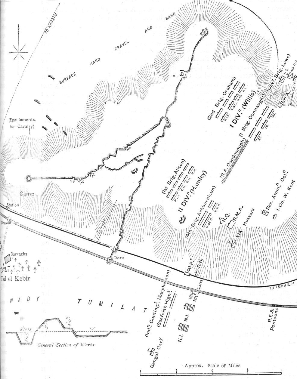 Plan der Schlacht von Tel-El-Kebir, 13. September 1882, ca. 1882 von Unbekannt