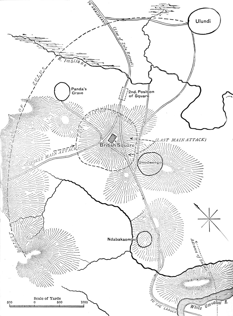 Plan der Schlacht von Ulundi, 4. Juli 1879, ca. 1880 von Unbekannt