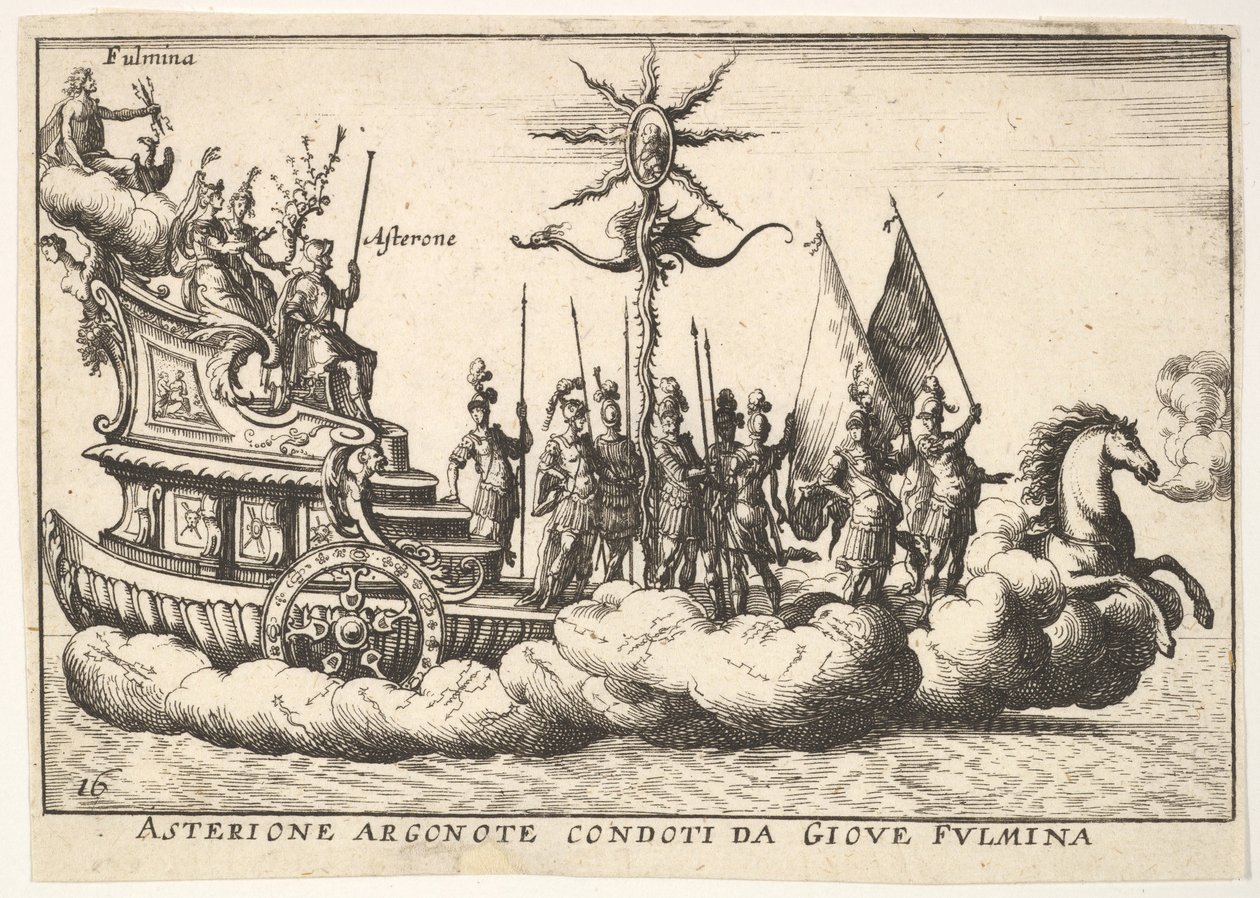 Tafel 16: Der Argonaut Asterion geführt von einer jungen Blitzfigur, 1664 von Unbekannt