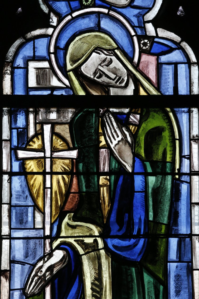 Kollegiatkirche von Poissy. Buntglasfenster. Heilige Margarete von Antiochia, Poissy, Frankreich von Unbekannt