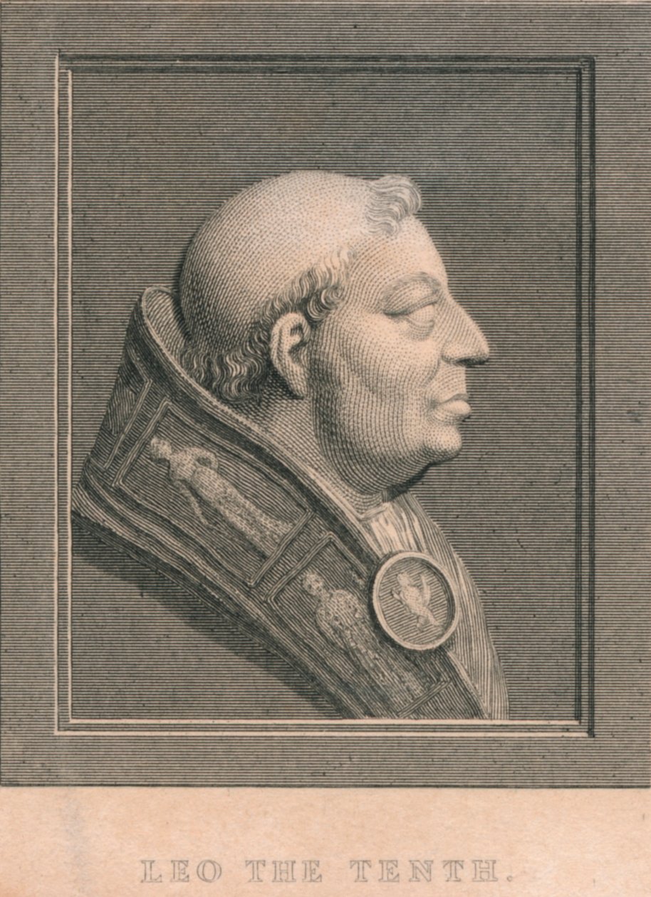 Papst Leo X. 1475-1521, geboren Giovanni di Lorenzo de Medici, um 1830 von Unbekannt