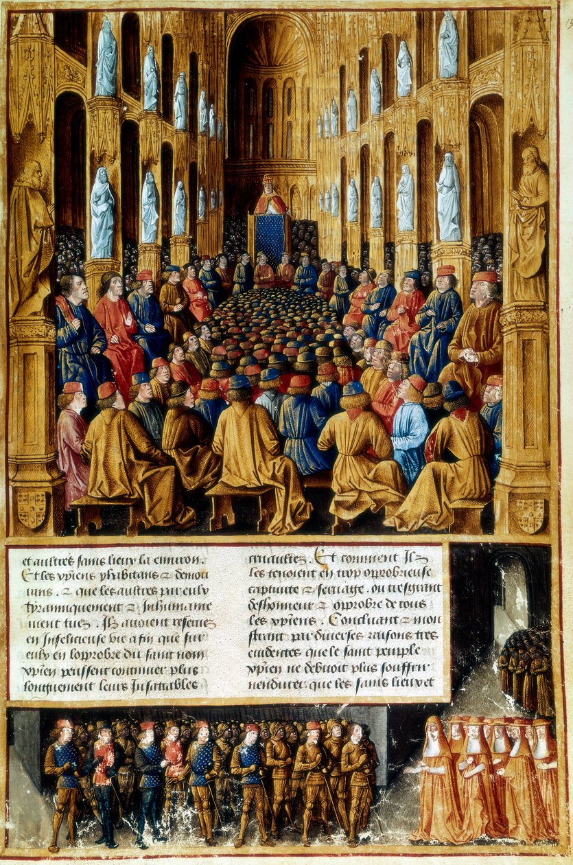 Papst Urban II. leitet das Konzil von Clermont, Frankreich von Unbekannt