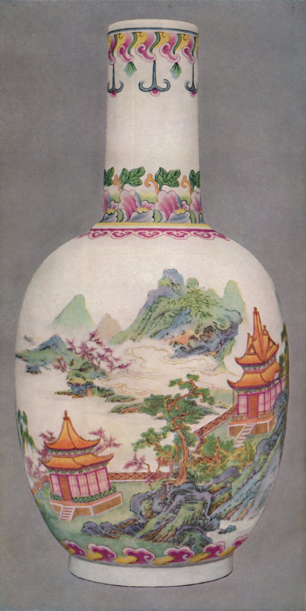Porzellanflasche im Ku Yueh Hsuan Stil. ChIen Long Periode, 1736-1796, 1928 von Unbekannt