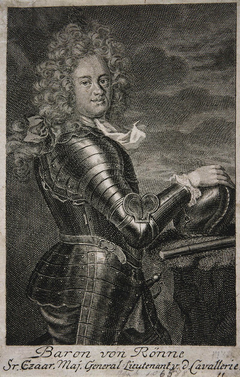 Porträt von Baron Carl Ewald von Roenne, 1663-1716 von Unbekannt