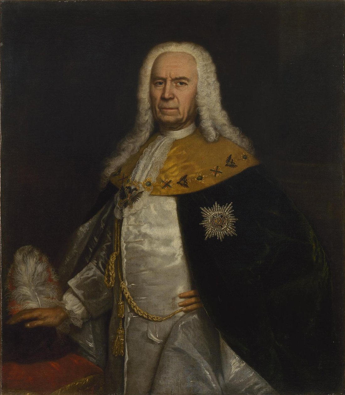 Porträt von Graf Andrei Iwanowitsch Uschakow 1708-1739, Mitte des 18. Jahrhunderts von Unbekannt