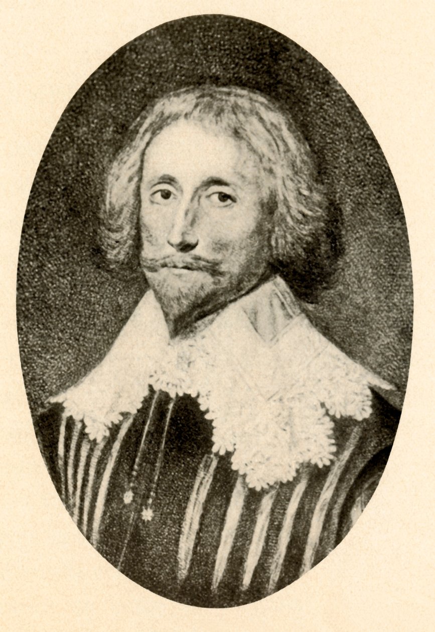 Porträt von George Sandys, mit geschlitztem Wams und Vandyke-Kragen, ca. 1610-1630, 1937 von Unbekannt