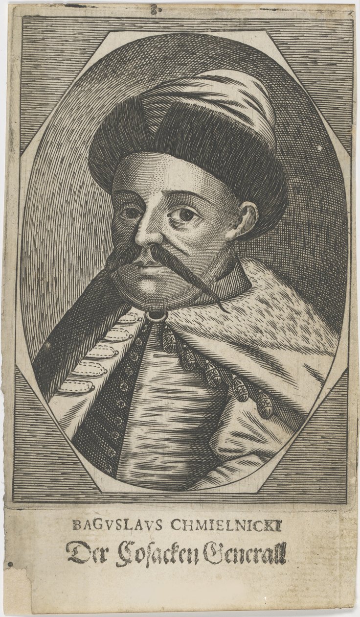 Porträt von Hetman Bohdan Chmelnyzkyj 1595-1657, nach 1650 von Unbekannt