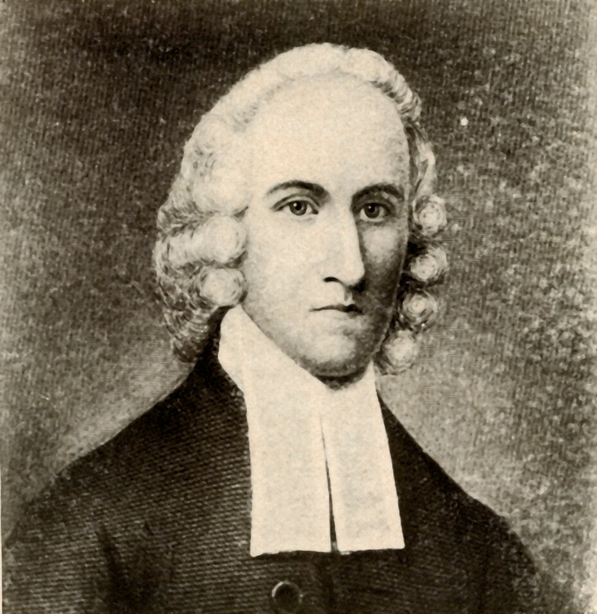 Porträt von Jonathan Edwards, in schlichtem Mantel und Bändern des presbyterianischen Predigers, ca. 1750-1937 von Unbekannt