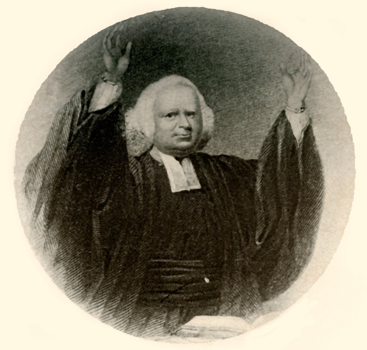 Porträt von Rev. George Whitefield in Gewand und Perücke, getragen in Neuengland, um 1750 von Unbekannt
