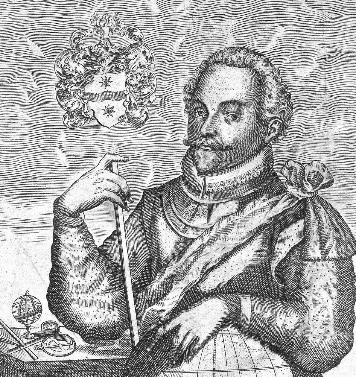 Porträt von Sir Francis Drake. Frontispiz aus The World Encompassed, 1628 von Unbekannt