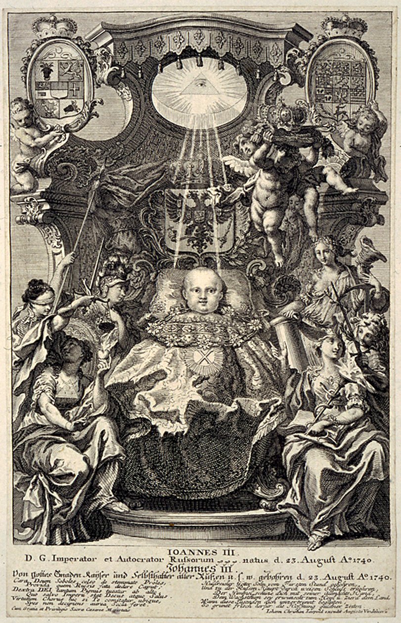 Porträt von Zar Iwan VI. Antonowitsch von Russland, 1740 von Unbekannt