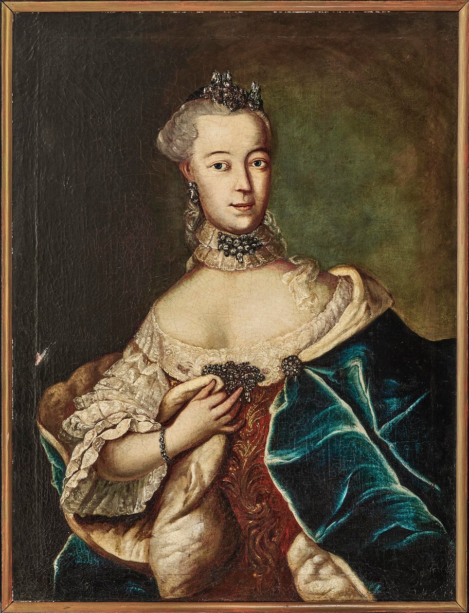 Porträt von Friederike Caroline von Sachsen-Coburg-Saalfeld, Markgräfin von... von Unbekannt
