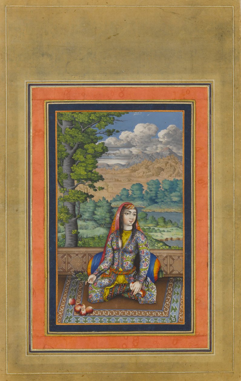 Porträt einer persischen Dame, Folio aus dem Davis-Album, ca. 1736-37 von Unbekannt