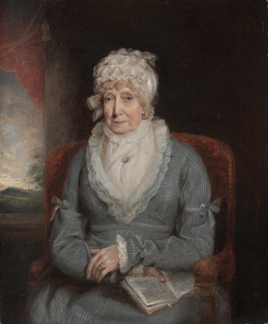 Porträt einer Frau Mrs. Ann Hivlyn, frühe 1800er Jahre von Unbekannt
