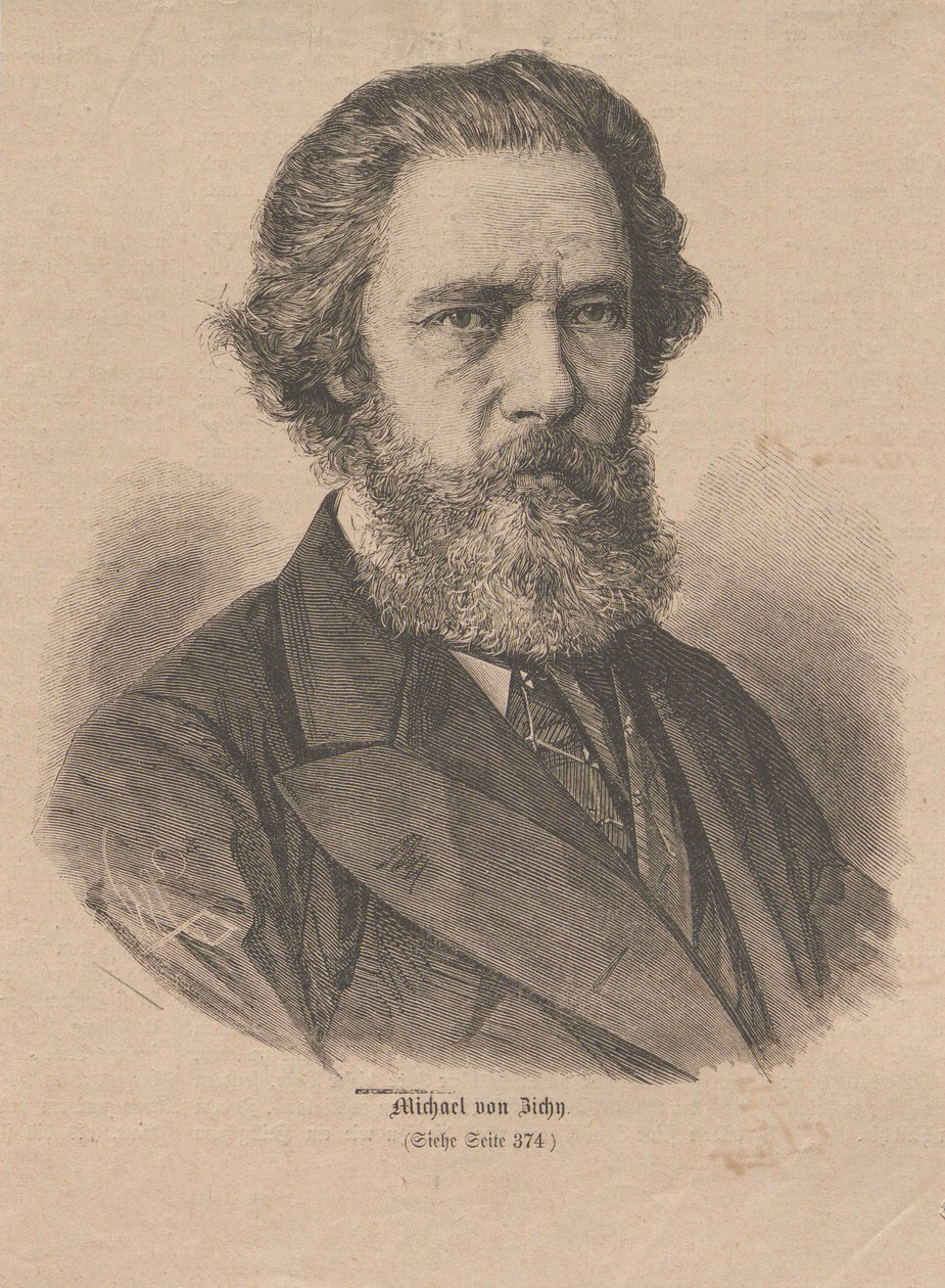 Porträt des Künstlers Mihály Zichy 1827-1906, 1877 von Unbekannt
