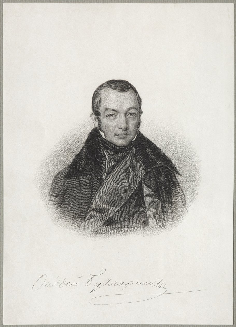 Porträt des Autors Faddei Bulgarin 1789-1859, 1841 von Unbekannt