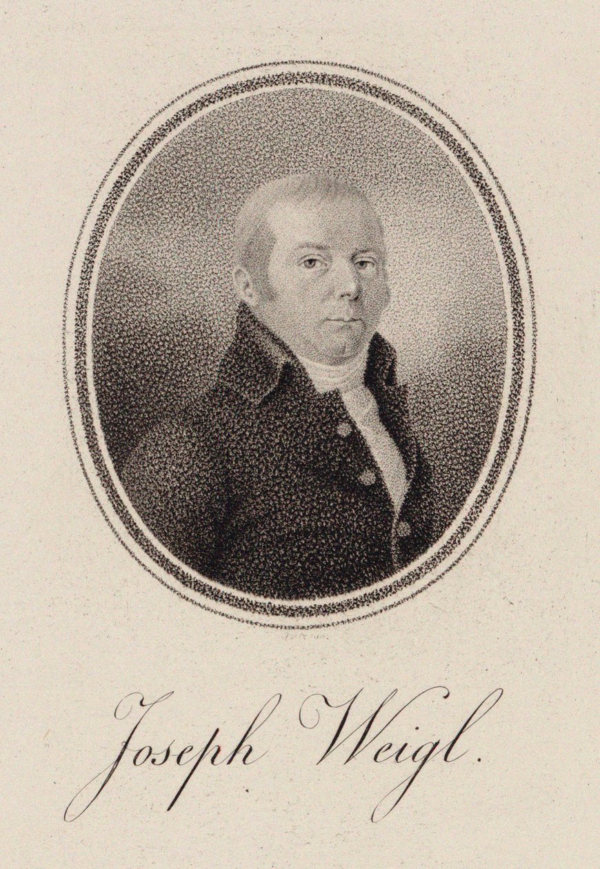 Porträt des Cellisten Joseph Franz Weigl 1740-1820, ca. 1785 von Unbekannt
