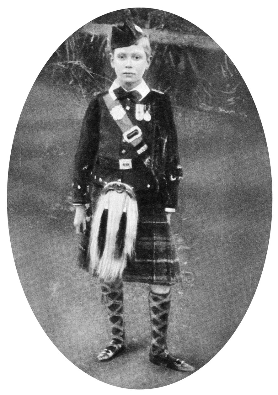 Prinz Albert in Highland-Kleidung, Sandringham, Norfolk, 1909 von Unbekannt