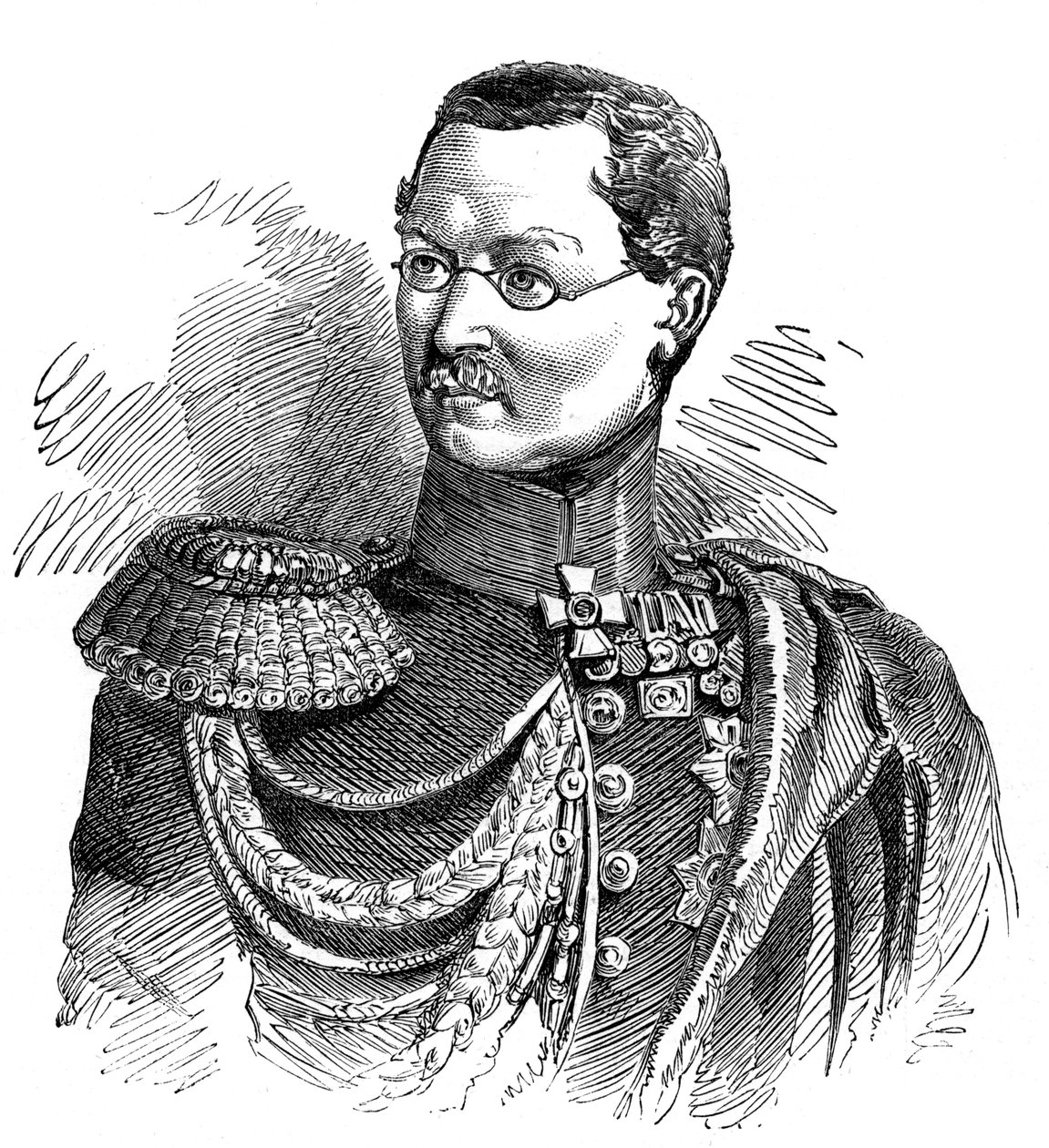 Prinz Gortschakoff, Generalstabschef der russischen Streitkräfte in den Donaufürstentümern, 1853 von Unbekannt