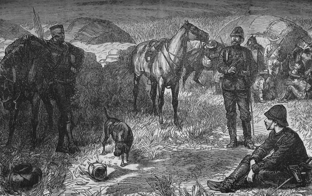 Prinz Louis Napoleon und Gefolge vor der Zulu-Überraschung, ca. 1880 von Unbekannt