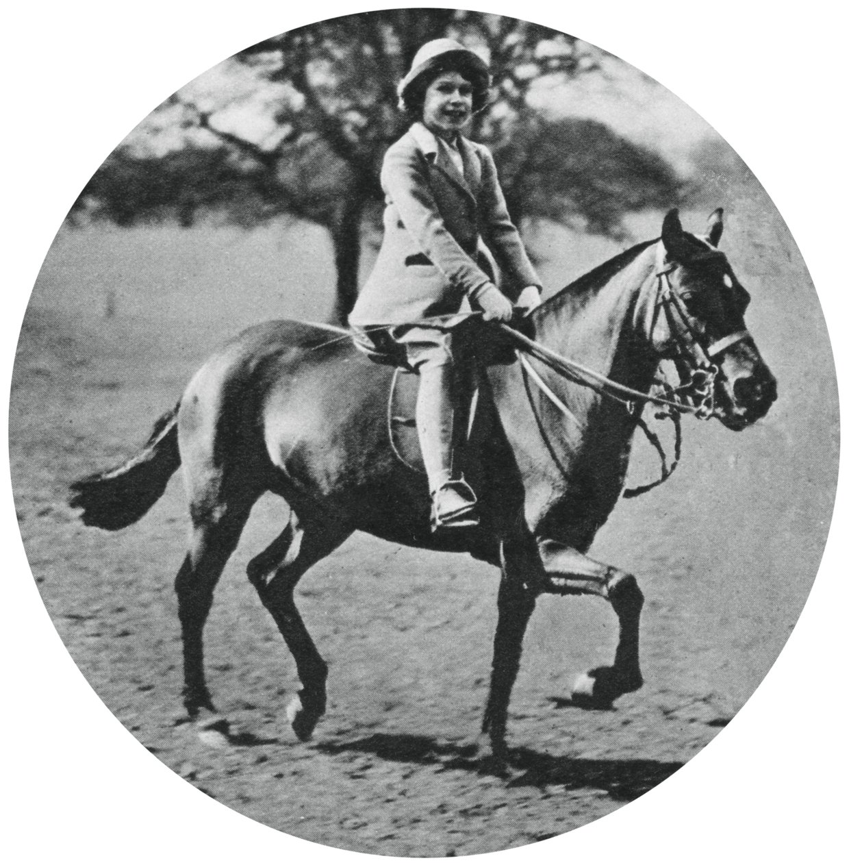 Prinzessin Elizabeth zu Pferd, Windsor Great Park, 1935, 1937 von Unbekannt