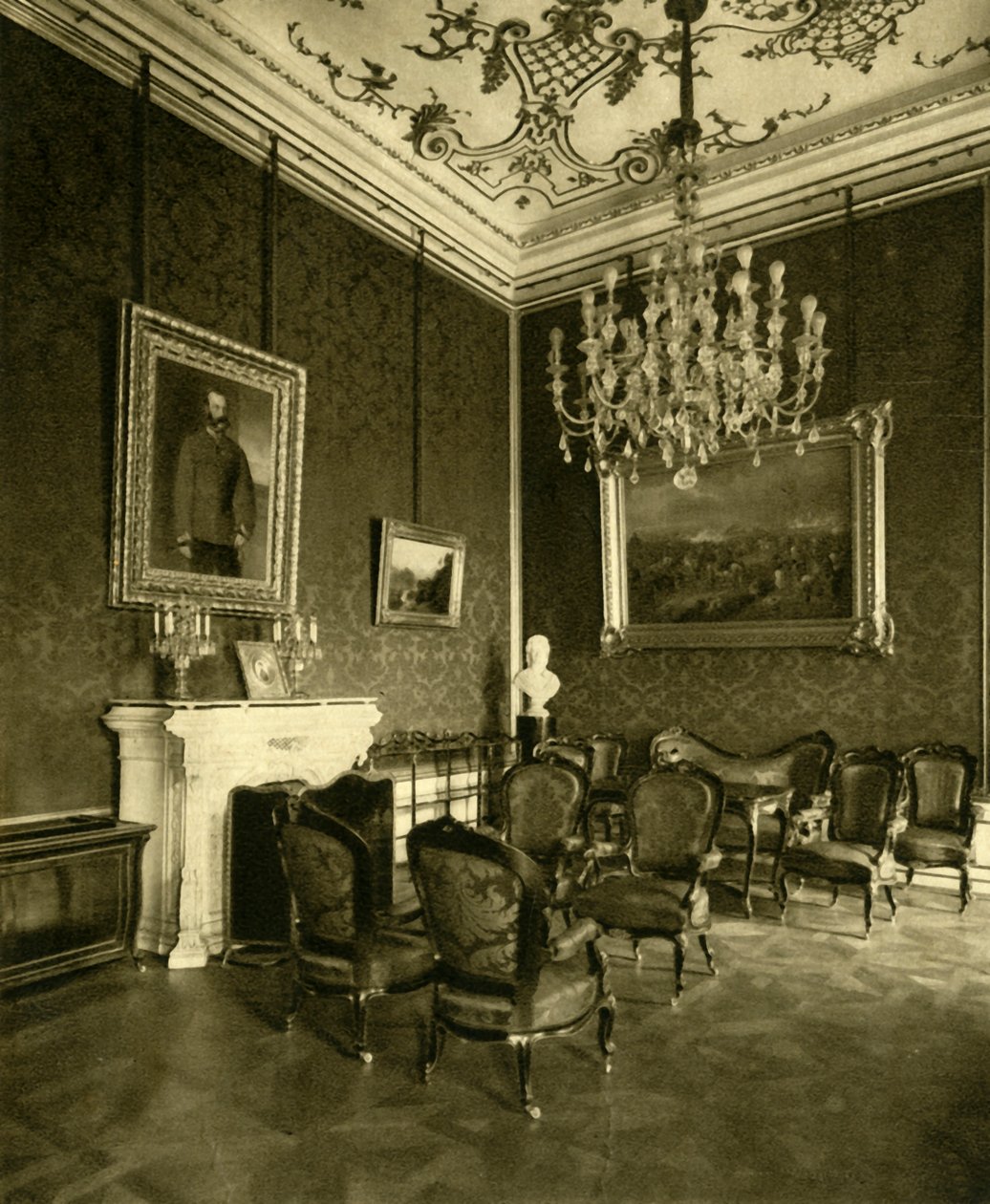 Privates Büro von Kaiser Franz Joseph I. in der Hofburg, Wien, Österreich, um 1935 von Unbekannt