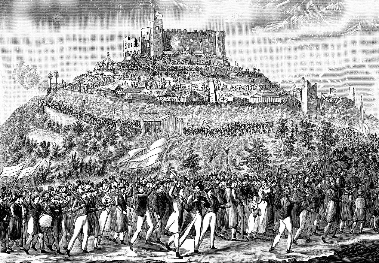 Prozession zum Hambacher Schloss am 27. Mai 1832 von Unbekannt