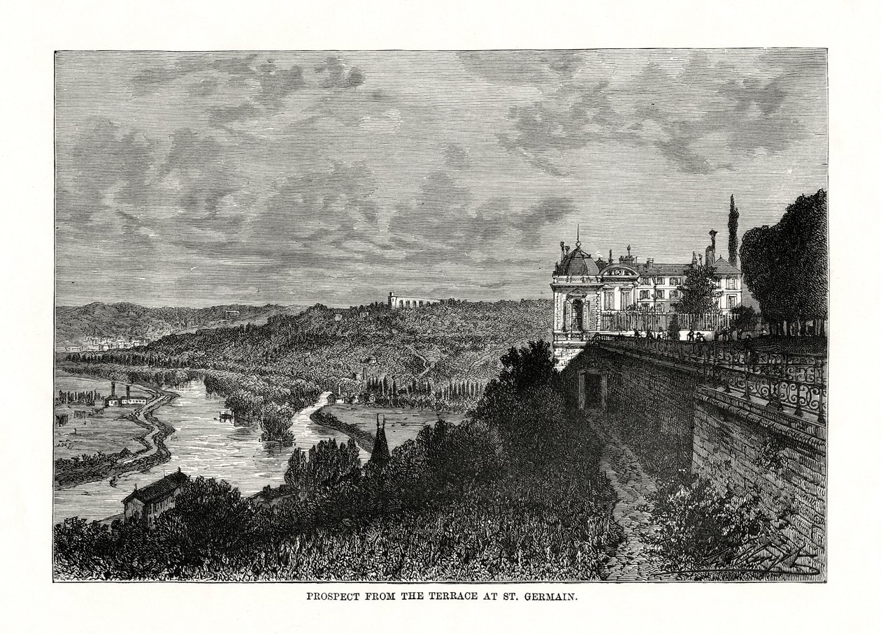 Aussicht von der Terrasse in St. Germain, Frankreich, 1879 von Unbekannt