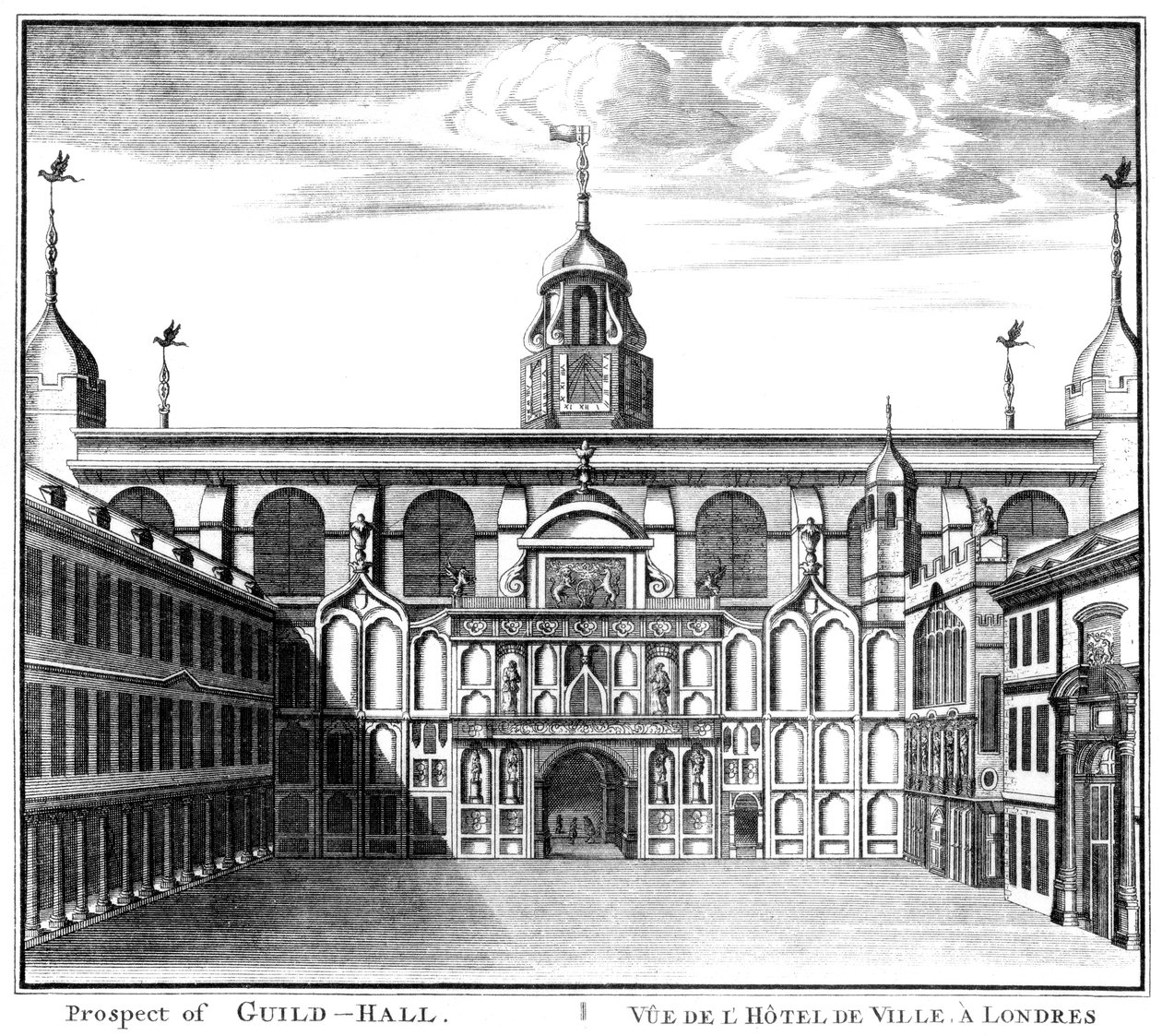 Aussicht auf die Guildhall, City of London, 1886 von Unbekannt