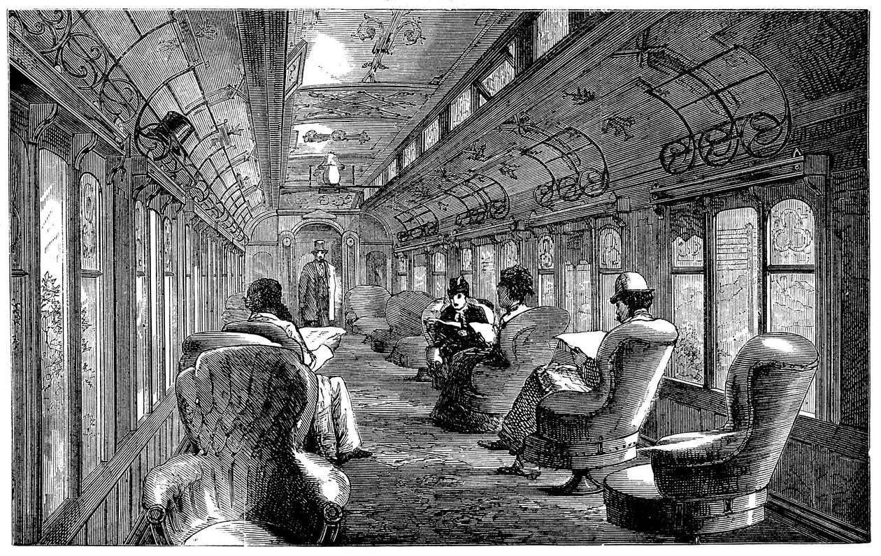 Pullman-Salonwagen auf der Midland Railway, England, 1876 von Unbekannt