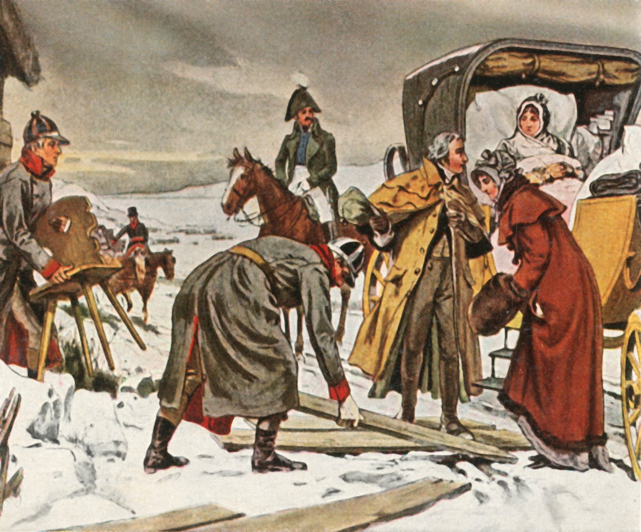Königin Louise auf der Flucht nach Memel, 5. Januar 1807, 1936 von Unbekannt