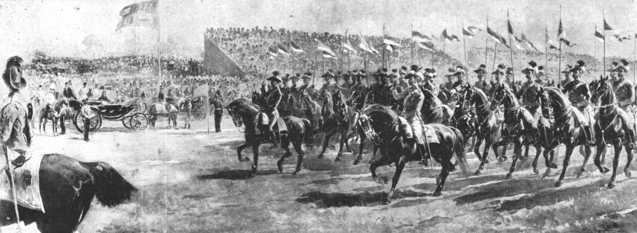 Königin Victoria überprüft die Armee des Empire in Aldershot, 1897 von Unbekannt