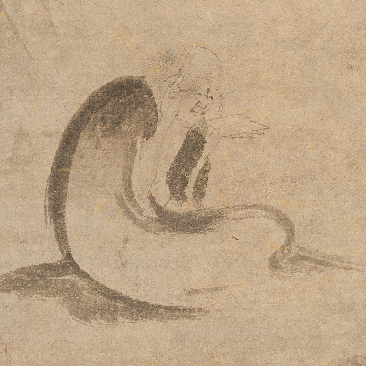 Lesen einer Sutra im Mondlicht, ca. 1332 von Unbekannt