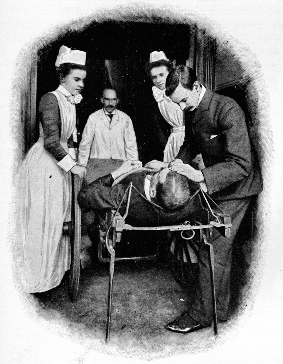 Aufnahme eines Unfallopfers im Poplar Hospital, London von Unbekannt