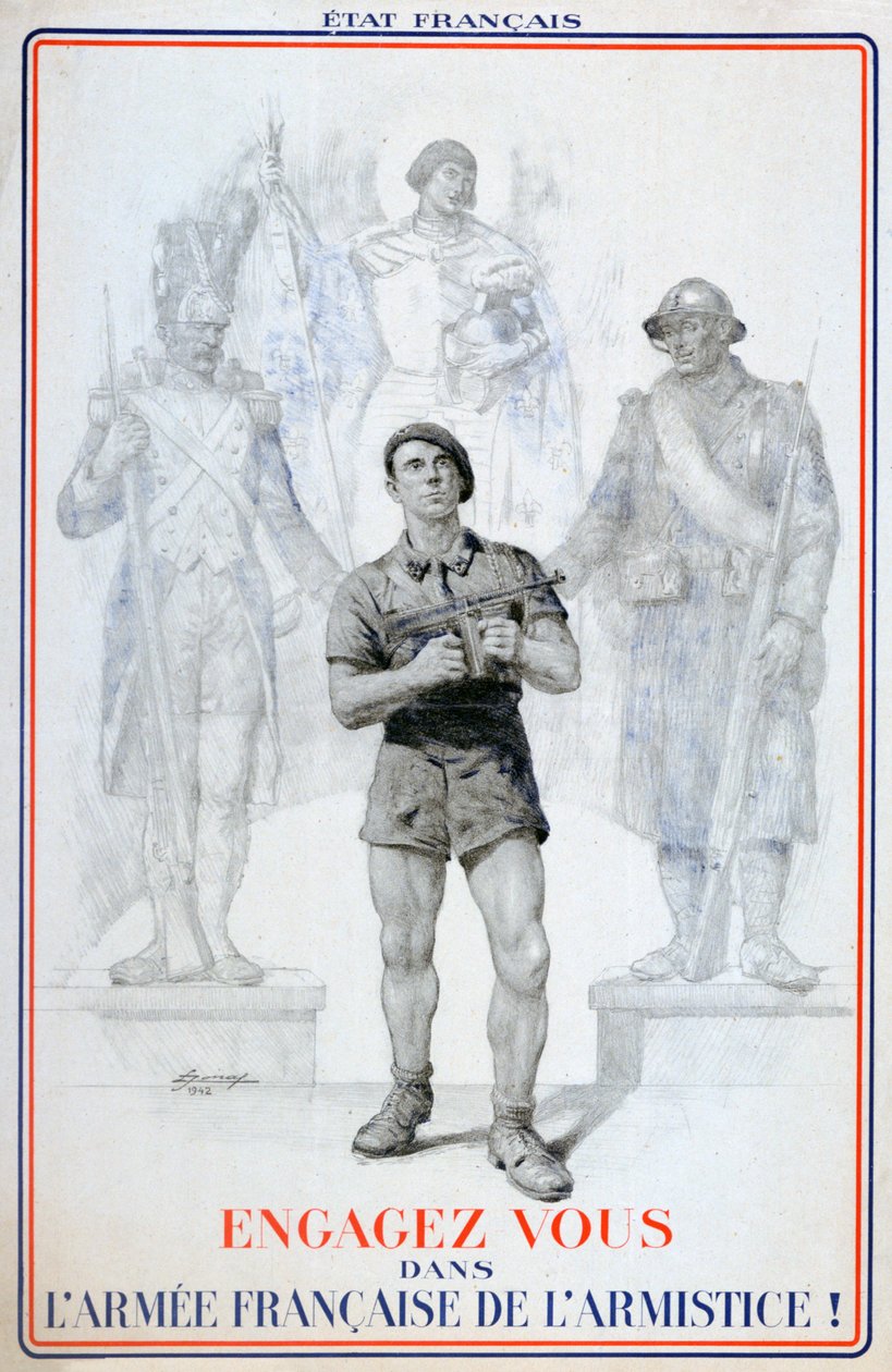 Rekrutierungsplakat für die französische Armee des Waffenstillstands, 1940-1942 von Unbekannt