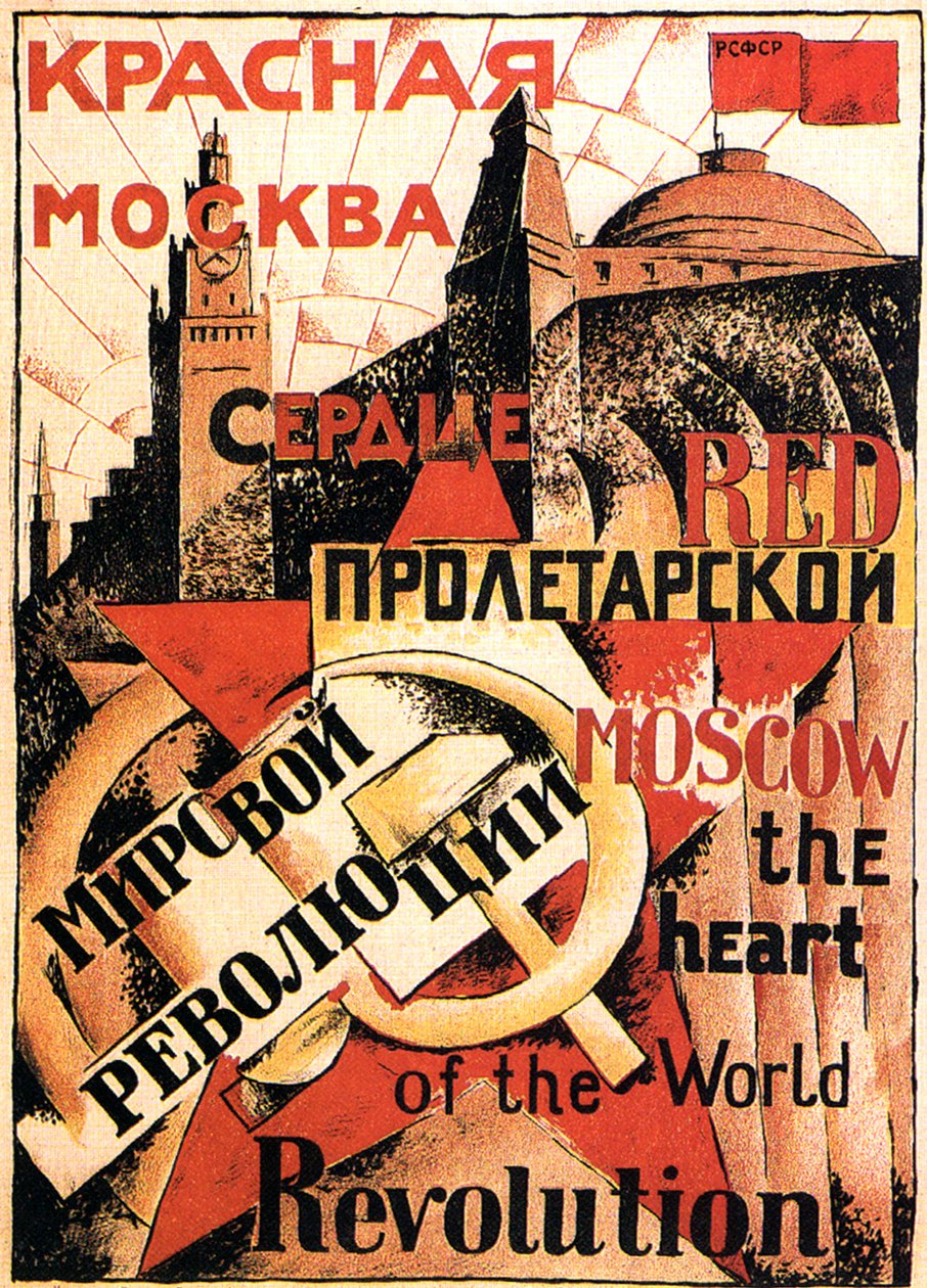 Rotes Moskau Herz der Weltrevolution, Plakat von Unbekannt