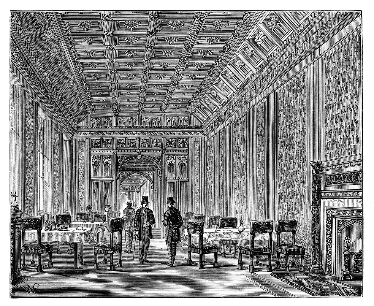 Erfrischungsraum, House of Lords, Palace of Westminster, London, ca. 1888 von Unbekannt