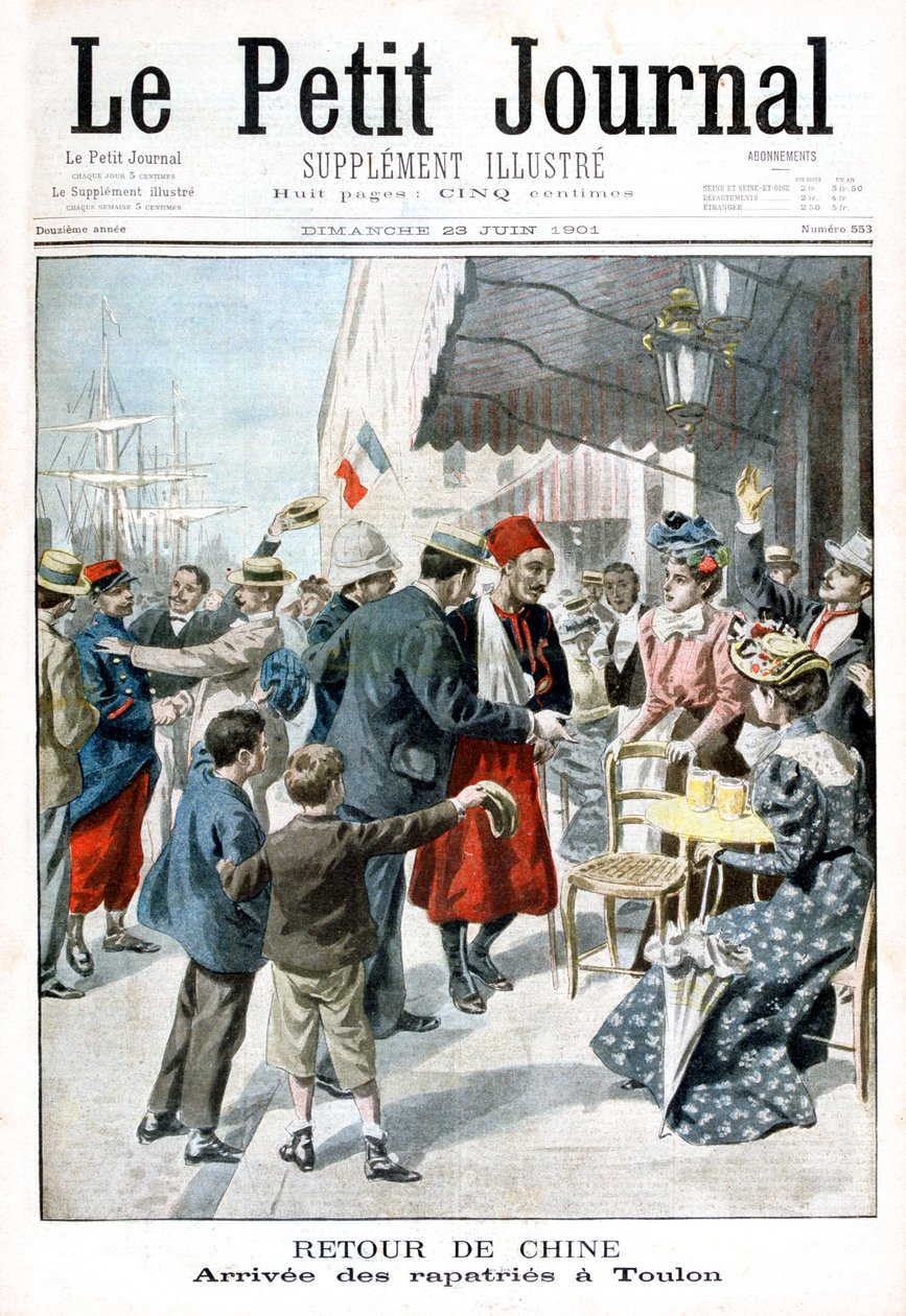 Rückkehr aus China, Ankunft des Rückkehrers, Toulon, 1901 von Unbekannt