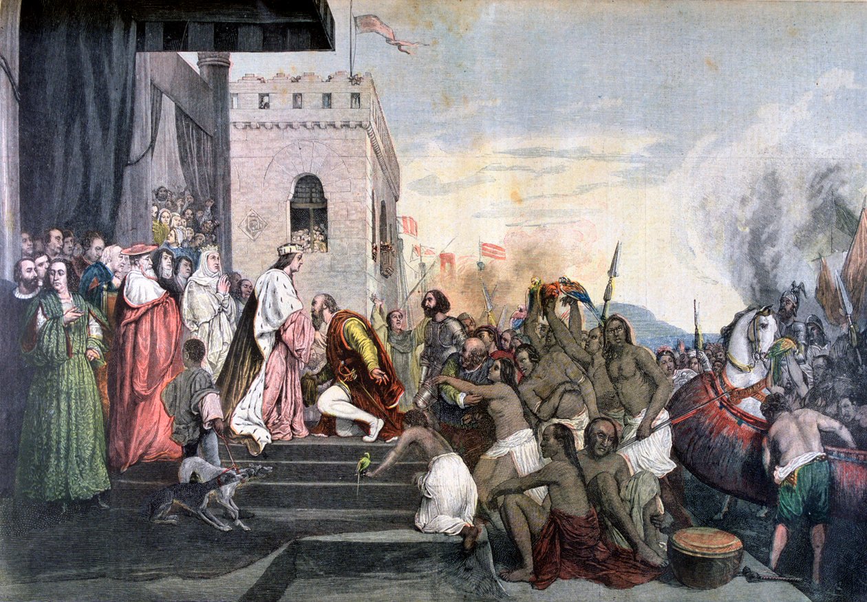 Rückkehr von Christoph Kolumbus, 1892 von Unbekannt