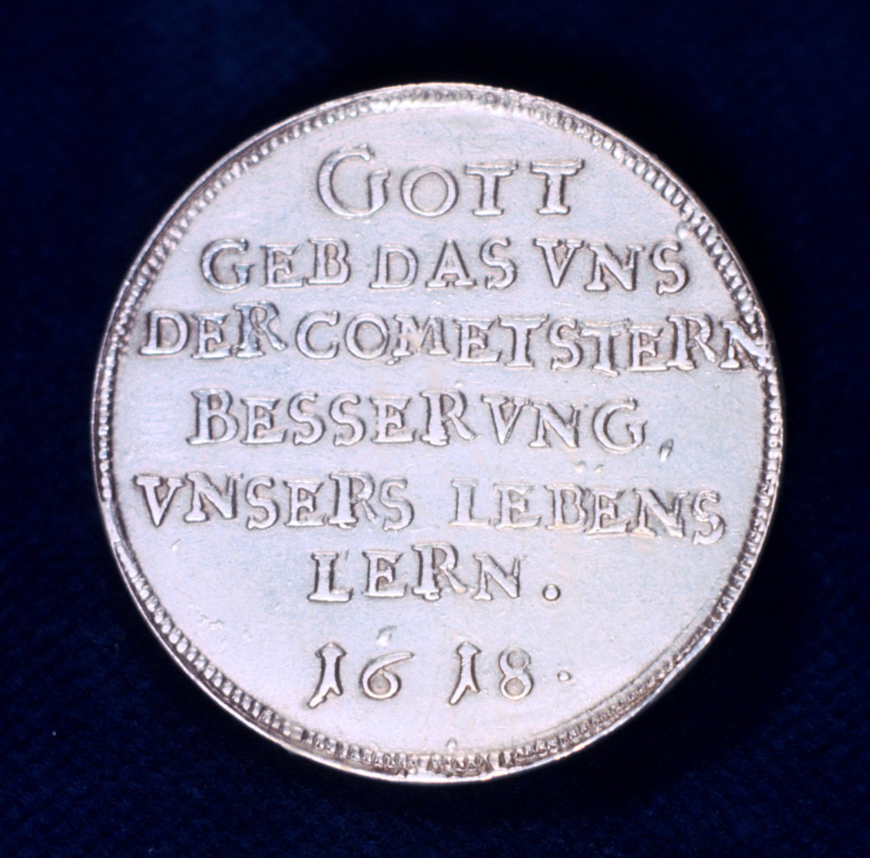 Rückseite einer Medaille zur Erinnerung an den brillanten Kometen von November 1618 von Unbekannt