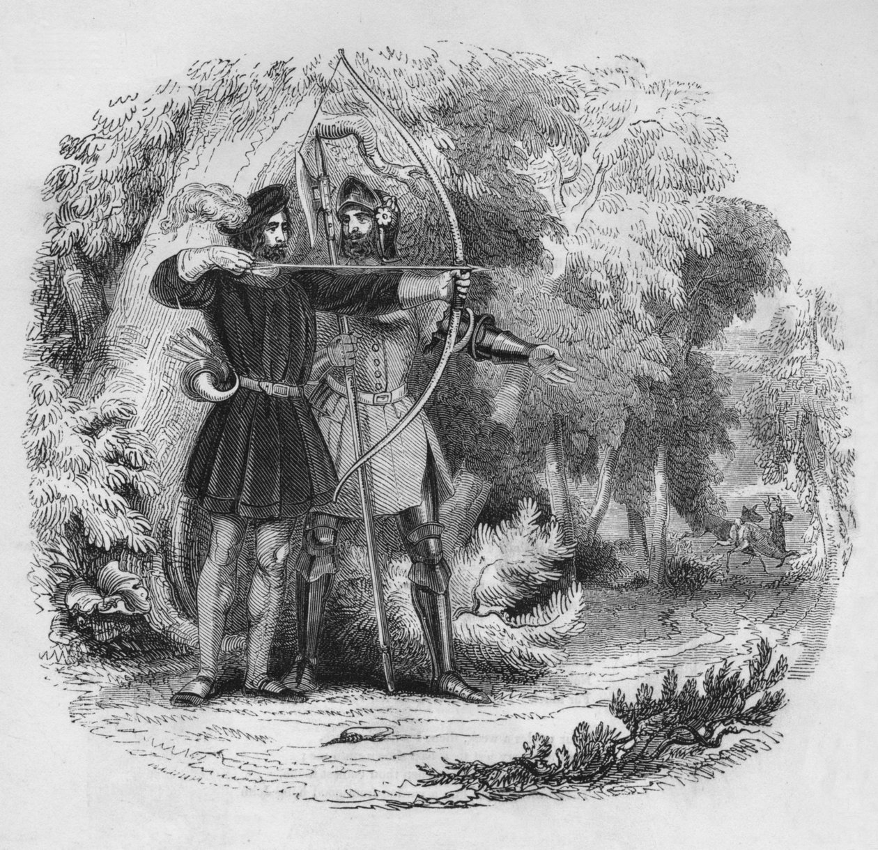 Robin Hood und Little John, 1845 von Unbekannt
