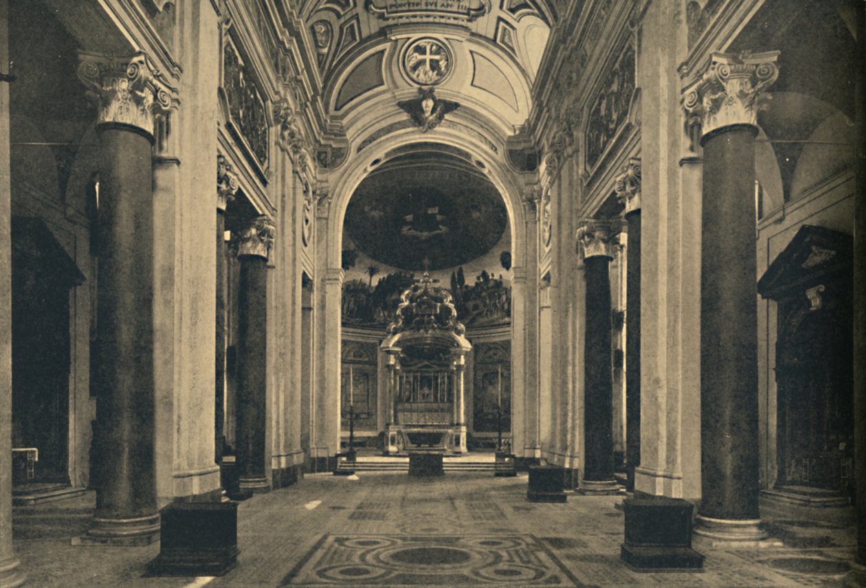 Rom - Innenraum der Basilika Santa Croce in Gerusalemme, 1910 von Unbekannt