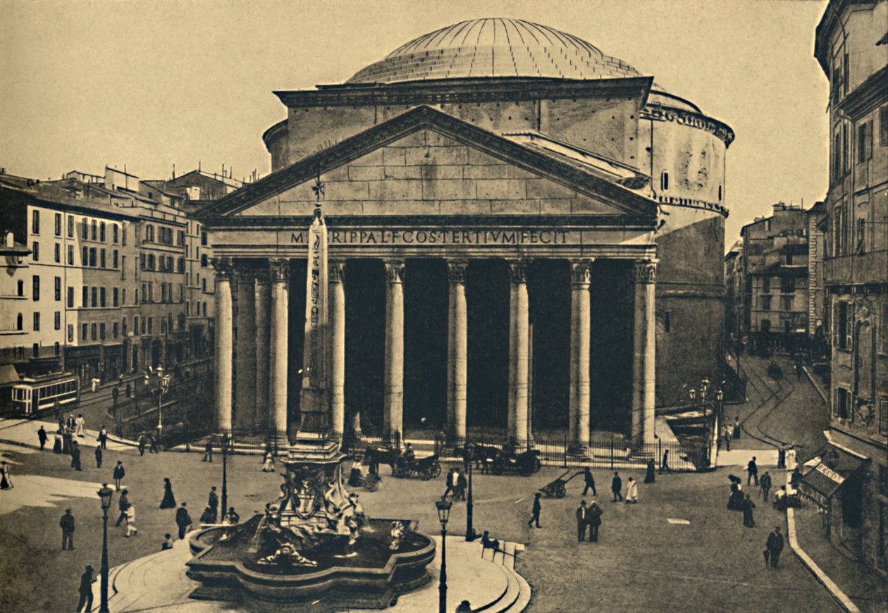 Rom - Pantheon von Agrippa und Brunnen der Rotonda von Unbekannt