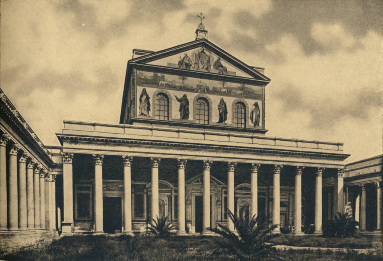 Rom - Hauptfassade der Basilika St. Paul vor den Mauern, 1910 von Unbekannt