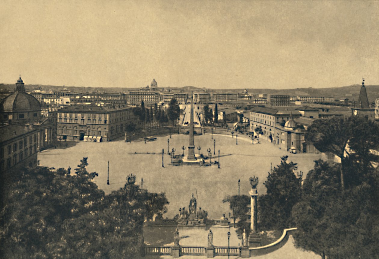 Rom - Blick vom Pincian Garten: Platz der Pappeln, 1910 von Unbekannt
