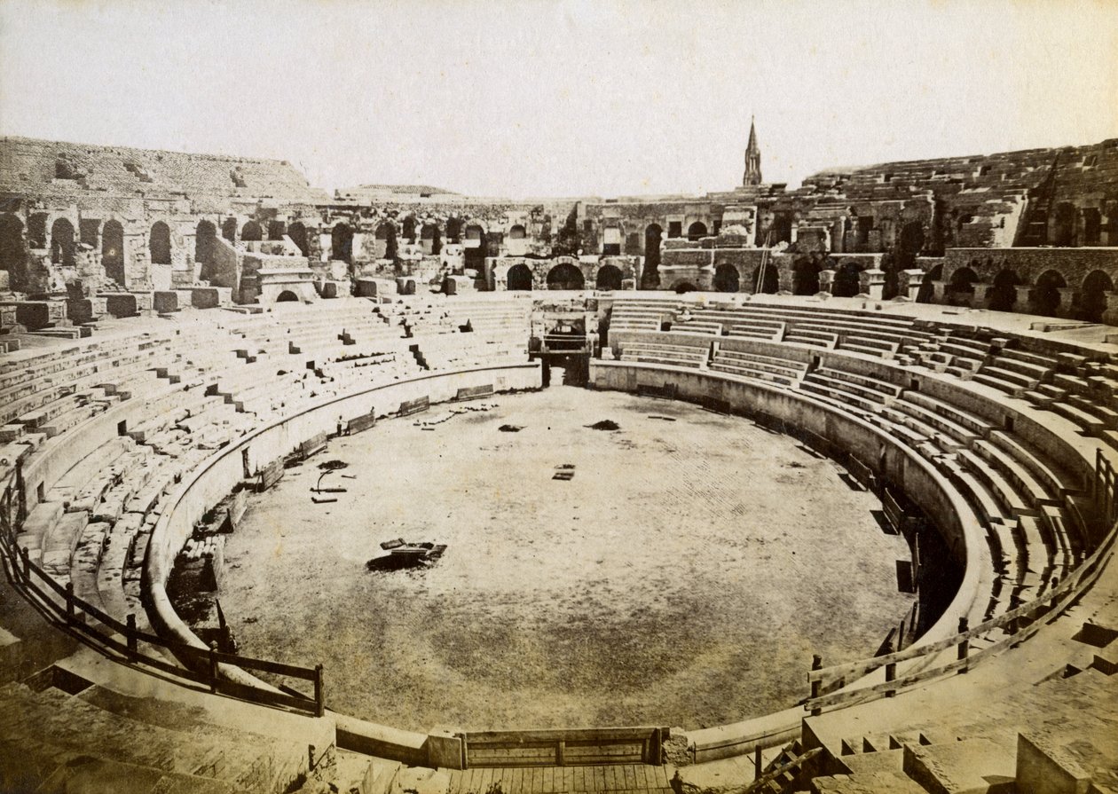 Römisches Amphitheater, Nimes, Frankreich, spätes 19. oder frühes 20. Jahrhundert von Unbekannt