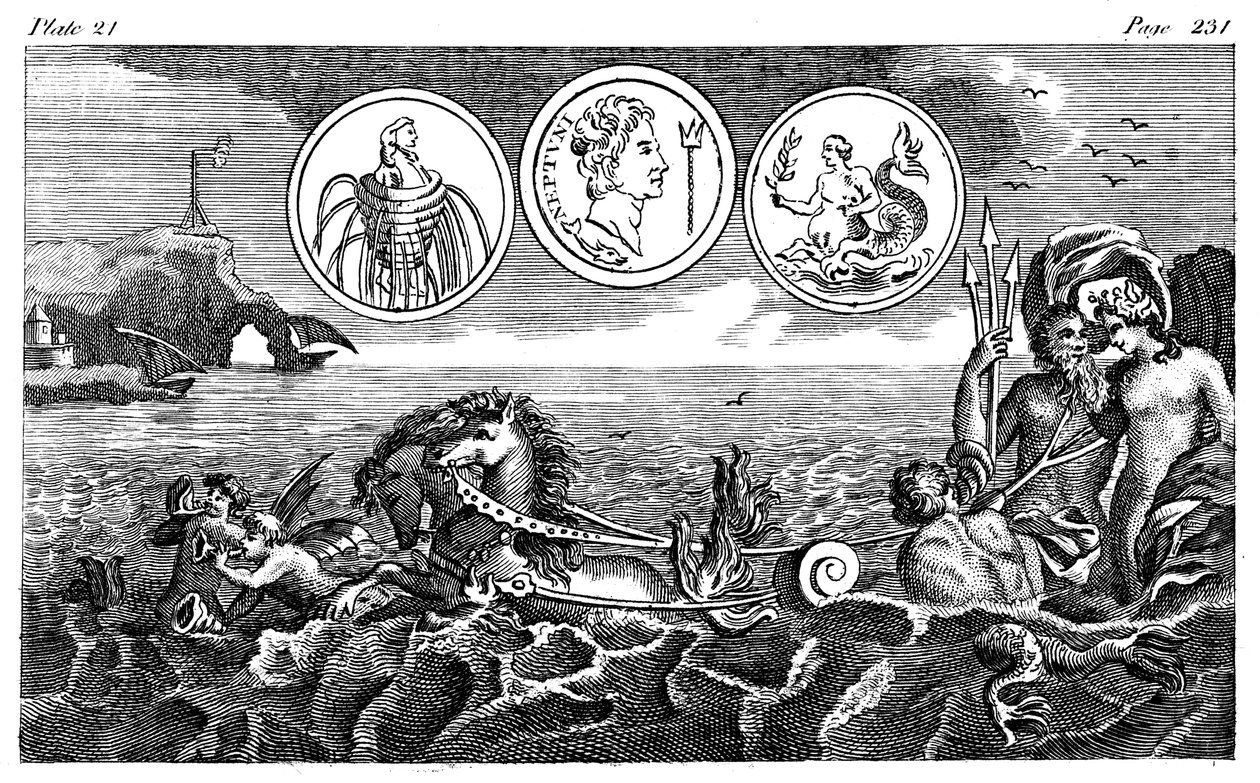 Römischer Gott Neptun, 18. Jahrhundert von Unbekannt