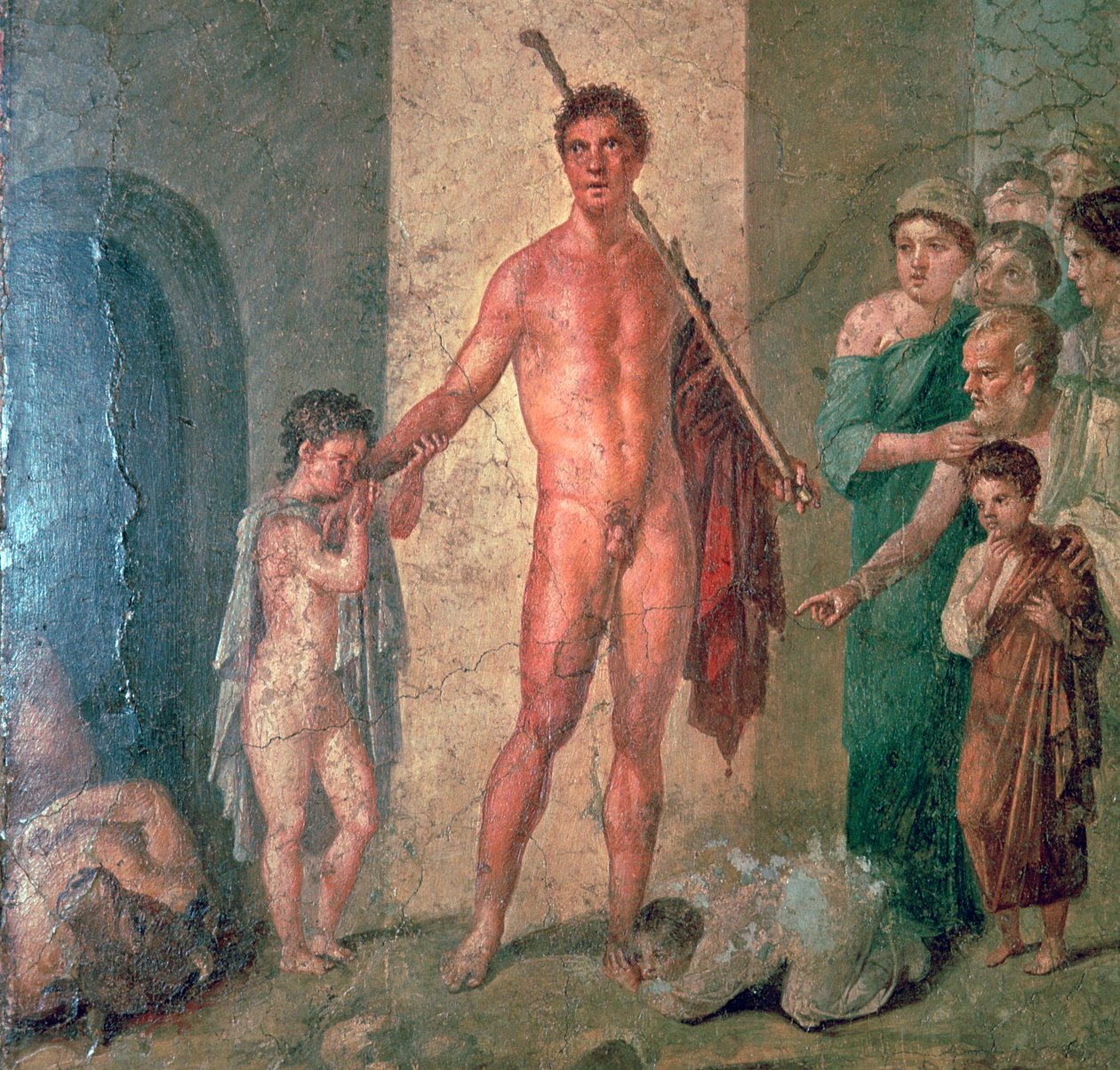 Römische Wandmalerei von Theseus nach dem Töten des Minotaurus, 1. Jahrhundert von Unbekannt