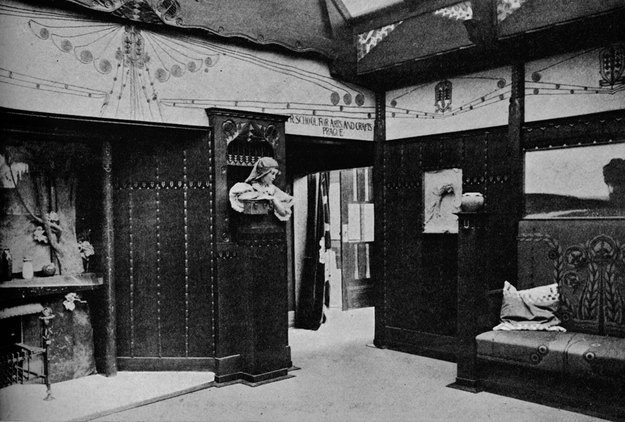 Raum der Prager Kunstgewerbeschule, St. Louis, 1905 von Unbekannt