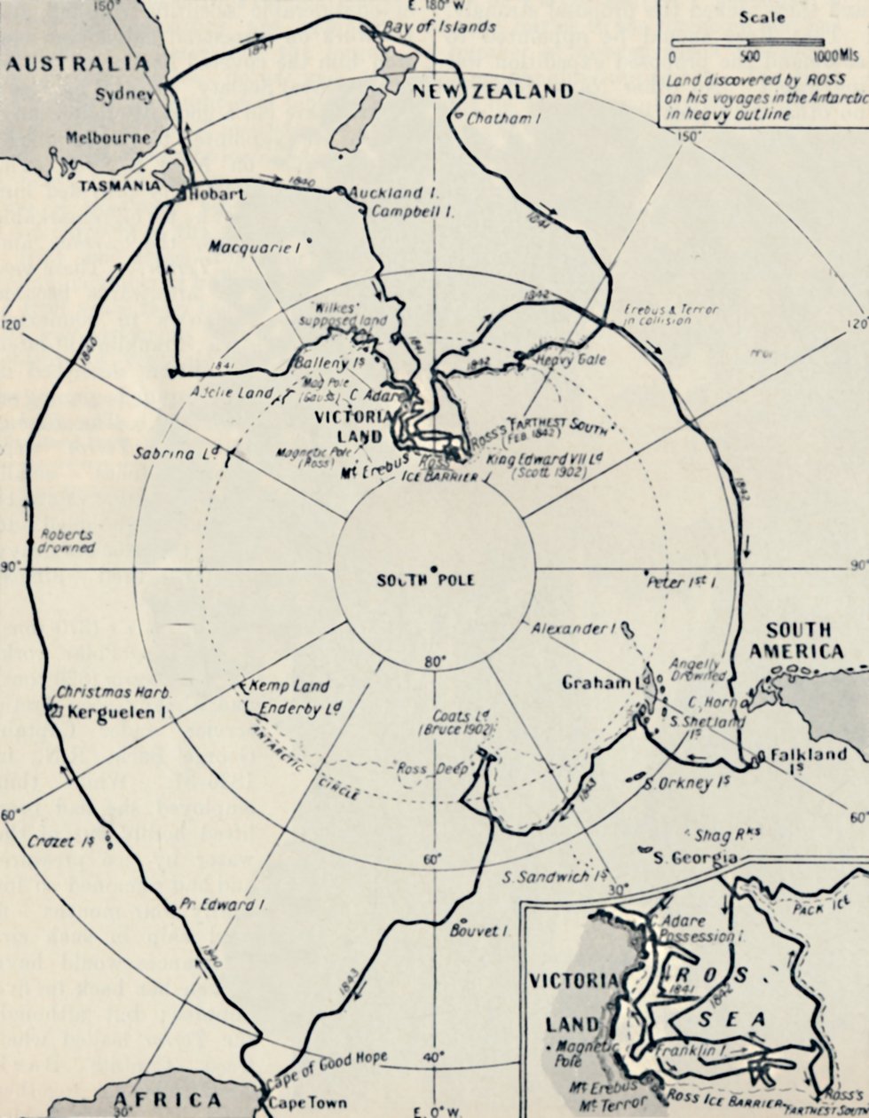 Rosss Antarktisreise in der Erebus und der Terror, 12. November 1840 von Unbekannt